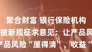 聚合财富 银行保险机构资管产品信披新规征求意见：让产品风险“厘得清”、收益“算得清”